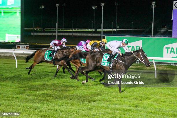 Zero Secrets ridden by Jessica Payne wins the NZB Karaka2018 BM64 Handicap at Cranbourne Racecourse on January 19, 2018 in Cranbourne, Australia.