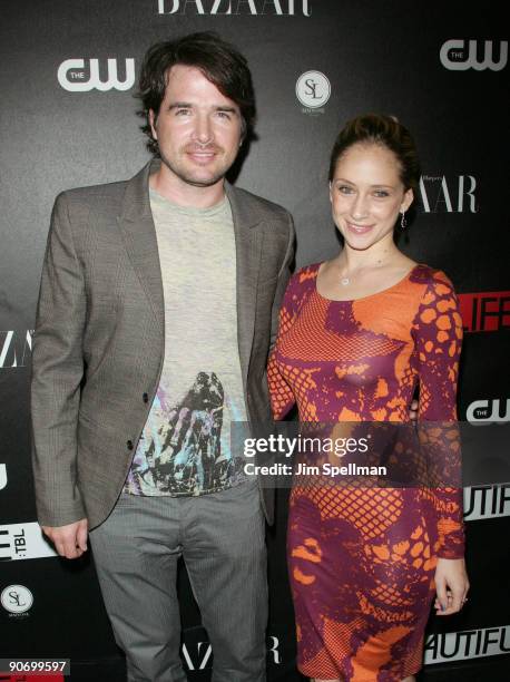 Matthew Settle and wife Naama Nativ walk the red carpet during the CW Network celebration of its new series "The Beautiful Life: TBL" at the Simyone...