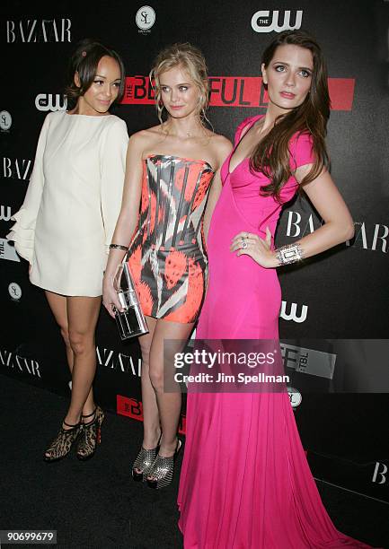 Actors Ashley Madekwe, Sara Paxton and Mischa Barton attend the CW Network celebration of its new series "The Beautiful Life: TBL" at the Simyone...