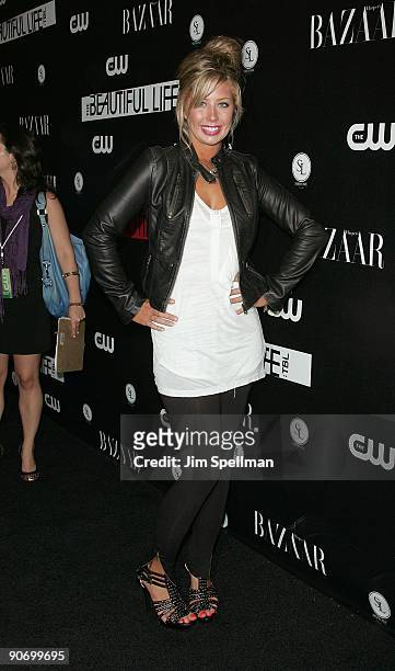 Holly Montag attends the CW Network celebration of its new series "The Beautiful Life: TBL" at the Simyone Lounge on September 12, 2009 in New York...