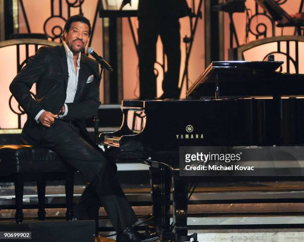 Singer Lionel Richie performs during 'An Evening of Stars: A Tribute To Lionel Richie' hosted by at Pasadena Civic Auditorium on September 12, 2009...