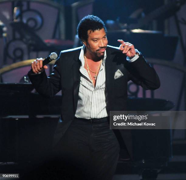 Singer Lionel Richie performs during 'An Evening of Stars: A Tribute To Lionel Richie' hosted by at UNCF at Pasadena Civic Auditorium on September...