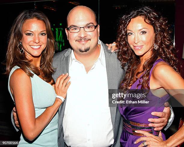 Actress Eva La Rue, creator and executive producer of the CSI television shows Anthony E. Zuiker and actress Sofia Milos attend the after party for...