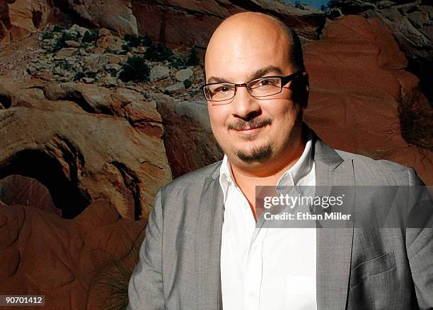 Creator and executive producer of the CSI television shows Anthony E. Zuiker appears at an exhibit during the grand opening of the CSI: The...