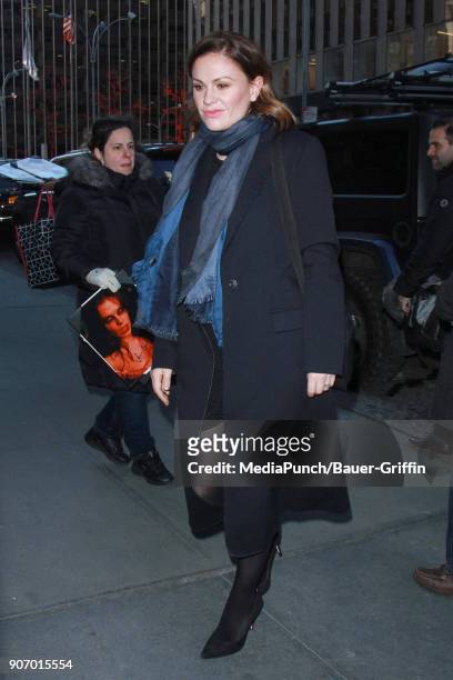 Anna Paquin is seen on January 18, 2018 in New York City.