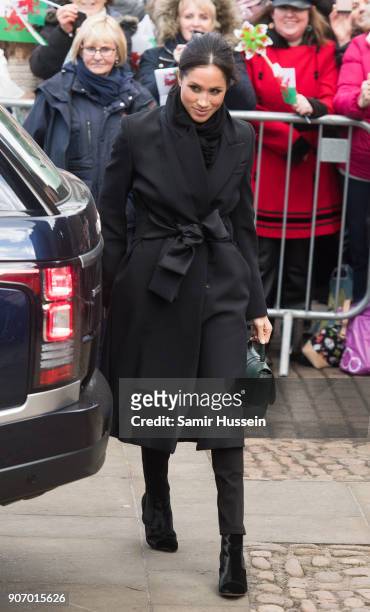 Meghan Markle visits Cardiff Castle on January 18, 2018 in Cardiff, Wales.