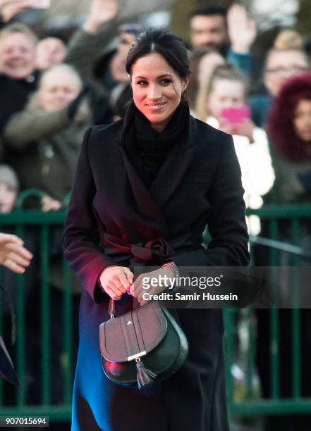 Meghan Markle visits Cardiff Castle on January 18, 2018 in Cardiff, Wales.