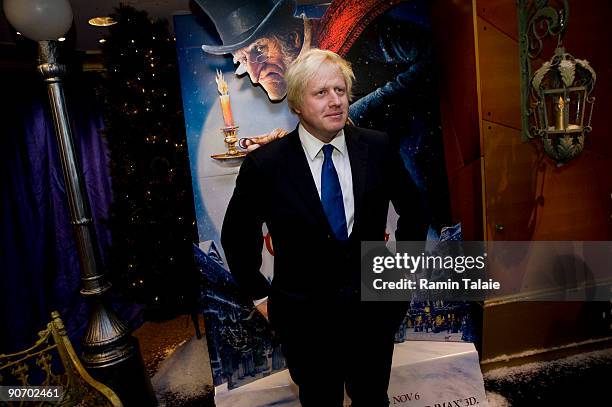 Mayor of London, Boris Johnson, appears at the Disney flagship store on Fifth Avenue after a news conference on September 13, 2009 in New York City....
