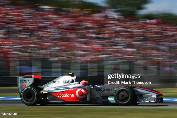 Heikki Kovalainen of Finland and McLaren Mercedes drives during the Italian Formula One Grand Prix at the Autodromo Nazionale di Monza on September...