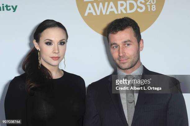Chanel Preston and James Dean arrive for the 2018 XBIZ Awards held at J.W. Marriot at L.A. Live on January 18, 2018 in Los Angeles, California.