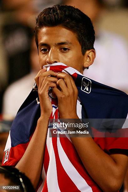 Chivas' fan during the match against San Luis for the 2009 Opening tournament, the closing stage of the Mexican Football League, at the Alfonso...