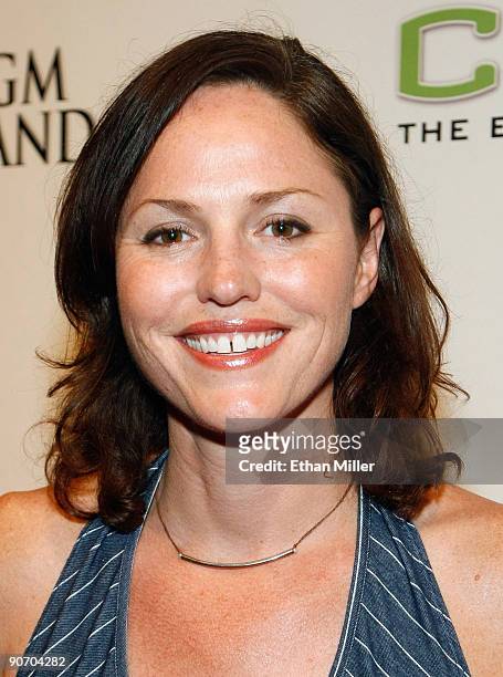 Actress Jorja Fox arrives at the grand opening of the CSI: The Experience attraction at MGM Grand Hotel/Casino September 12, 2009 in Las Vegas,...