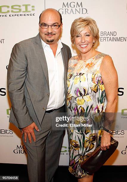 Creator and executive producer of the CSI television shows Anthony E. Zuiker and CSI writer and executive producer Carol Mendelsohn arrive at the...