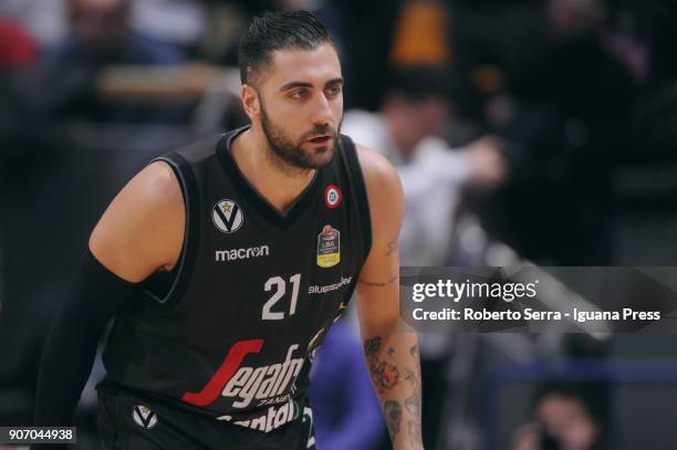 Pietro Aradori of Segafredo looks over during the LBA LegaBasket of Serie A match between Virtus Segafredo Bologna and Grissin Bon Reggio Emilia at...