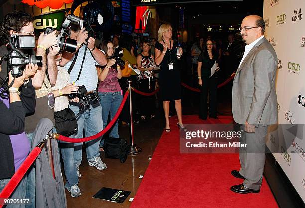 Creator and executive producer of the CSI television shows Anthony E. Zuiker arrives at the grand opening of the CSI: The Experience attraction at...