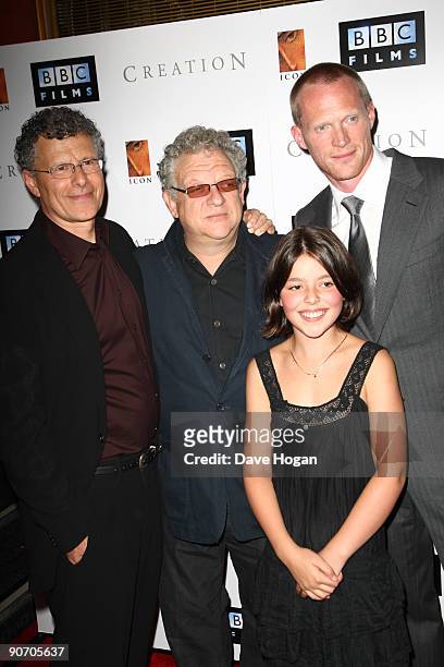 Jon Amiel, Jeremy Thomas, Martha West and Paul Bettany attend the UK Premiere of Creation held at the Curzon Mayfair on September 13, 2009 in London,...