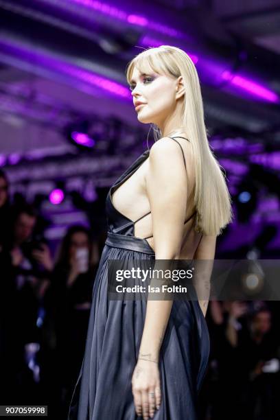 Model and designer Bonnie Strange during the Maybelline Show 'Urban Catwalk - Faces of New York' at Vollgutlager on January 18, 2018 in Berlin,...