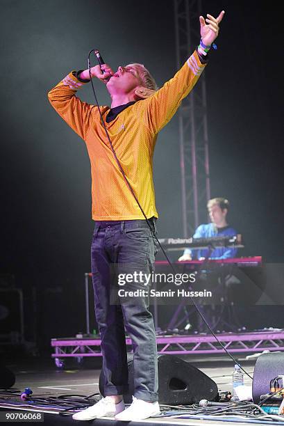 Ben Hudson of Mr Hudson performs on the main stage on day 3 of Bestival, September 13, 2009 on the Isle of Wight, United Kingdom.