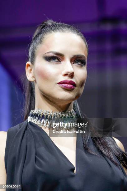 Brasil model Adriana Lima during the Maybelline Show 'Urban Catwalk - Faces of New York' at Vollgutlager on January 18, 2018 in Berlin, Germany.