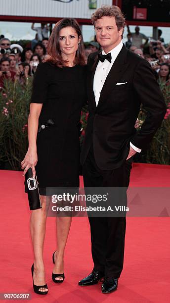 Actor Colin Firth and his wife Livia Giuggioli attend the Closing Ceremony: Red Carpet And Inside at The Sala Grande during the 66th Venice Film...