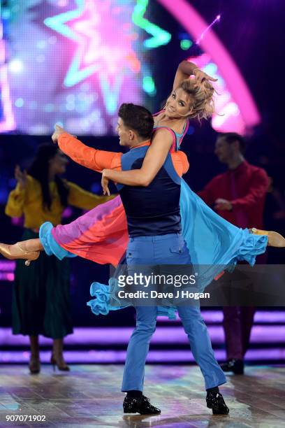 Gemma Atkinson and Alijaz Skorjanec attend the 'Strictly Come Dancing' Live! dress rehearsal at Arena Birmingham, on January 18, 2018 in Birmingham,...