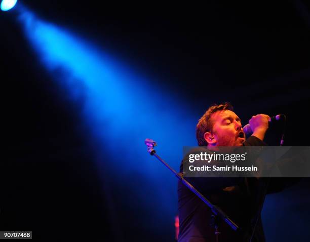 Guy Garvey of Elbow performs as the band headline the main stage on day 3 of Bestival, September 13, 2009 on the Isle of Wight, United Kingdom.