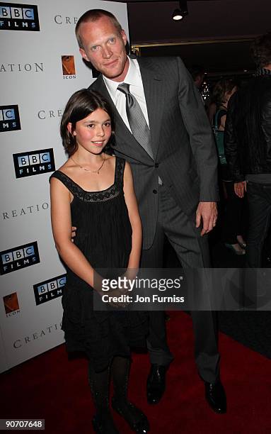 Martha West and Paul Bettany attends the UK Premiere of 'Creation' on September 13, 2009 in London, England.