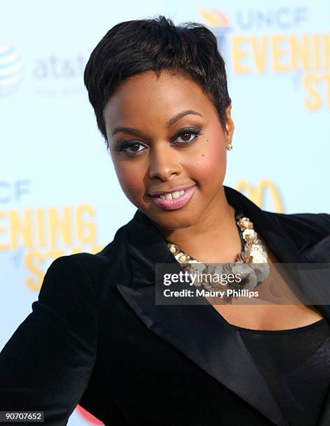 Singer Chrisette Michelle arrives at "An Evening of Stars: A Tribute To Lionel Richie" hosted by UNCF at the Pasadena Civic Auditorium on September...