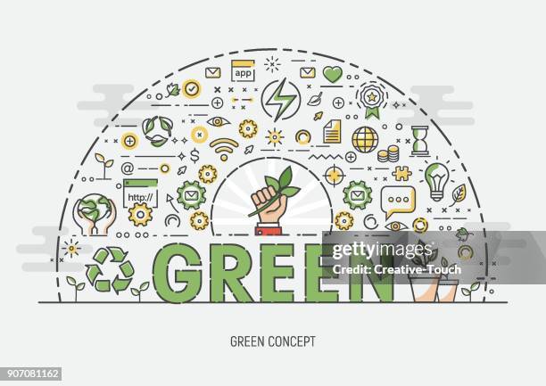 sphere-thin-green - cloud solutions stock illustrations