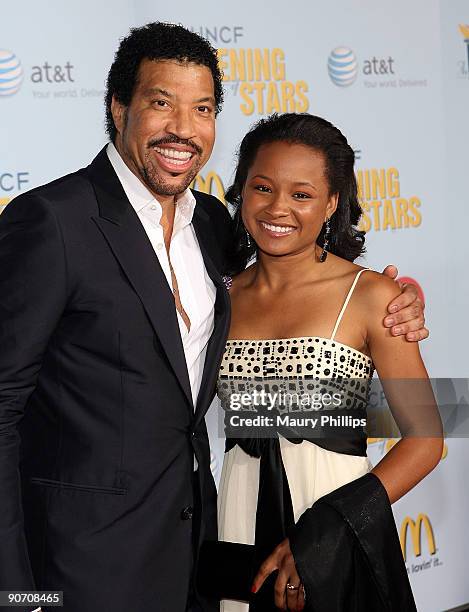 Singer/songwriter Lionel Richie and Rhyon Brown arrive at "An Evening of Stars: A Tribute To Lionel Richie" hosted by UNCF at the Pasadena Civic...