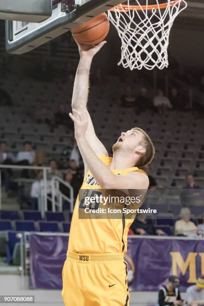 Wichita State Shockers center Brett Barney makes a lay up during a game between the East Carolina Pirates and the Wichita State Shockers at Williams...