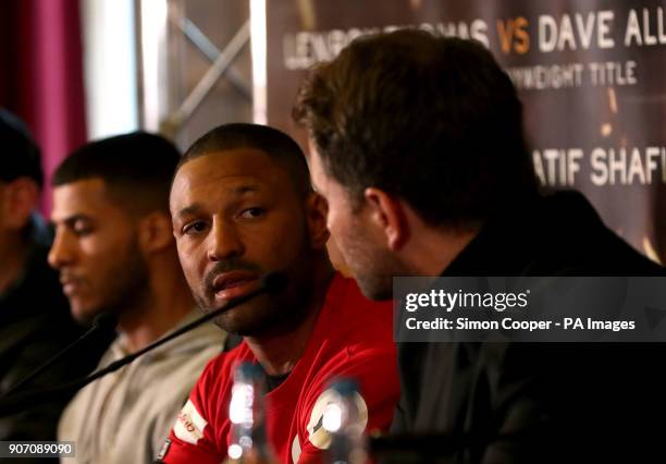 Kell Brook during the press conference at Sheffield Town Hall.