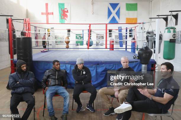 Laureus Ambassador, Michael Jamieson visits Carneys Community Centre on January 19, 2018 in London, England.