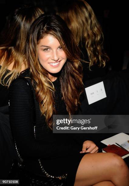 Actress Shenae Grimes attends Diane Von Furstenberg Spring 2010 during Mercedes-Benz Fashion Week at Bryant Park on September 13, 2009 in New York...