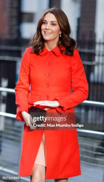 Catherine, Duchess of Cambridge visits Great Ormond Street Hospital on January 17, 2018 in London, England.