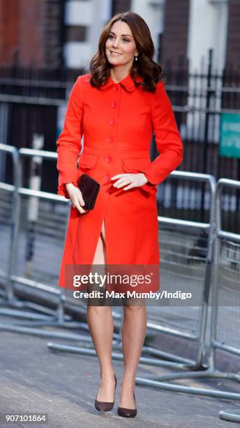 Catherine, Duchess of Cambridge visits Great Ormond Street Hospital on January 17, 2018 in London, England.