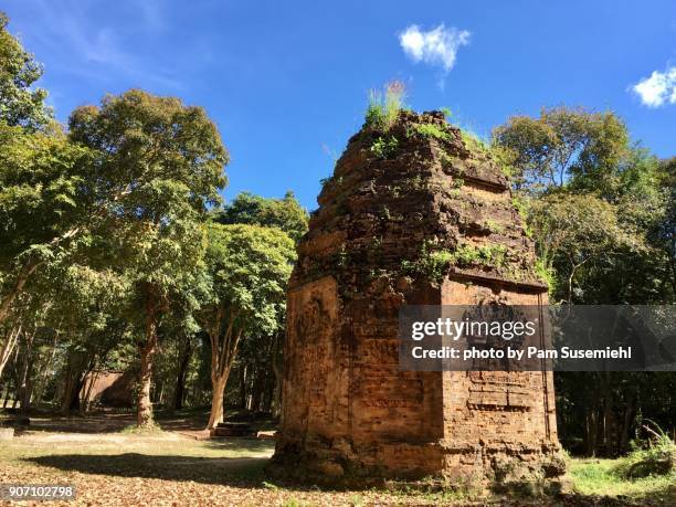 sambor prei kuk ruins, brick temple, cambodia - prei stock pictures, royalty-free photos & images