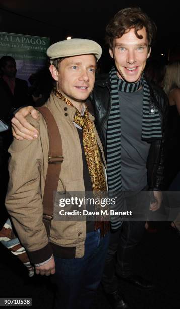 Martin Freeman and Benedict Cumberbatch attend the UK Premiere of 'Creation', at Curzon Mayfair on September 13, 2009 in London, England.