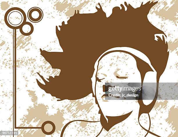 grunge headphones series - missing children stock illustrations