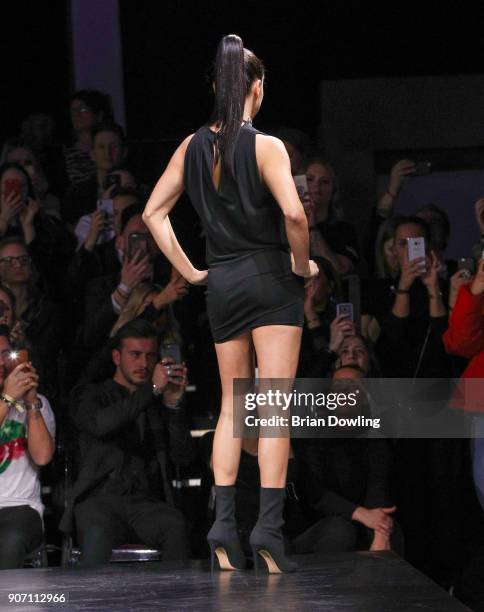 Supermodel and Victoria's Secret Angel Adriana Lima walks the runway during the Maybelline Show 'Urban Catwalk - Faces of New York' at Vollgutlager...