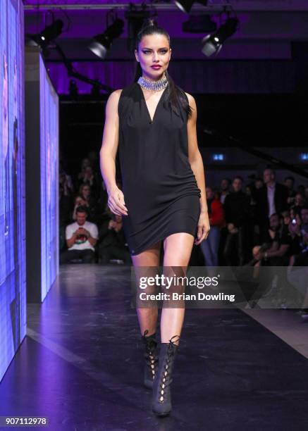 Supermodel and Victoria's Secret Angel Adriana Lima walks the runway during the Maybelline Show 'Urban Catwalk - Faces of New York' at Vollgutlager...