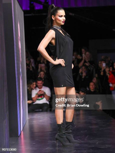 Supermodel and Victoria's Secret Angel Adriana Lima walks the runway during the Maybelline Show 'Urban Catwalk - Faces of New York' at Vollgutlager...