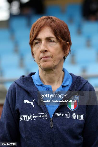 Nazzarena Grilli manager of Italy U16 during the U16 Women friendly match between Italy U16 and Slovenia U16 at Coverciano on January 19, 2018 in...