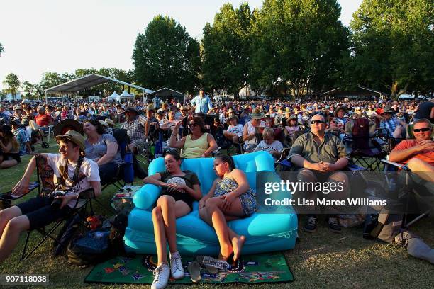 Large numbers attend the opening night concert at the Toyota Country Music Festival Tamworth on January 19, 2018 in Tamworth, Australia.