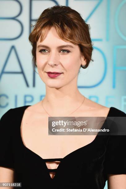 Actress Elena Radonicich attends 'Fabrizio De Andre'. Principe Libero' photocall on January 19, 2018 in Milan, Italy.