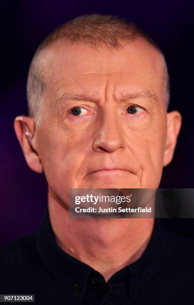 Steve Davis looks on ahead of Judd Trump of England against Shaun Murphy of England during The Dafabet Masters on Day Six at Alexandra Palace on...