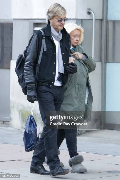 Richard Madeley and Judy Finnigan seen shopping in Hampstead on January 19, 2018 in London, England.