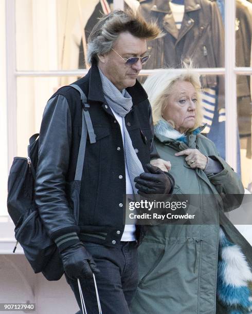 Richard Madeley and Judy Finnigan seen shopping in Hampstead on January 19, 2018 in London, England.