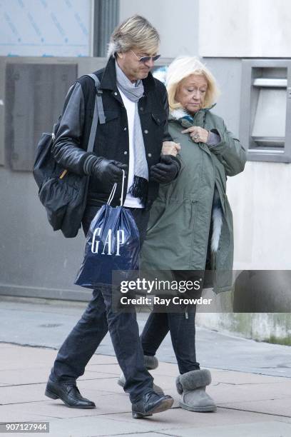 Richard Madeley and Judy Finnigan seen shopping in Hampstead on January 19, 2018 in London, England.