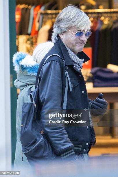 Richard Madeley and Judy Finnigan seen shopping in Hampstead on January 19, 2018 in London, England.